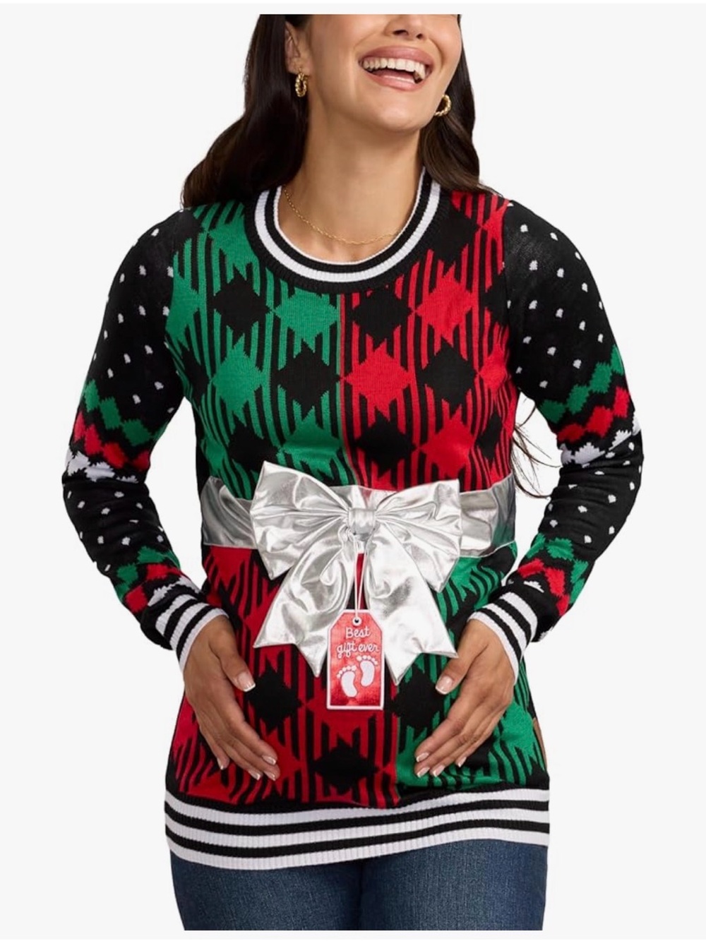 Women's Maternity Christmas Sweaters - women size 3 XL, Tipsy Elf